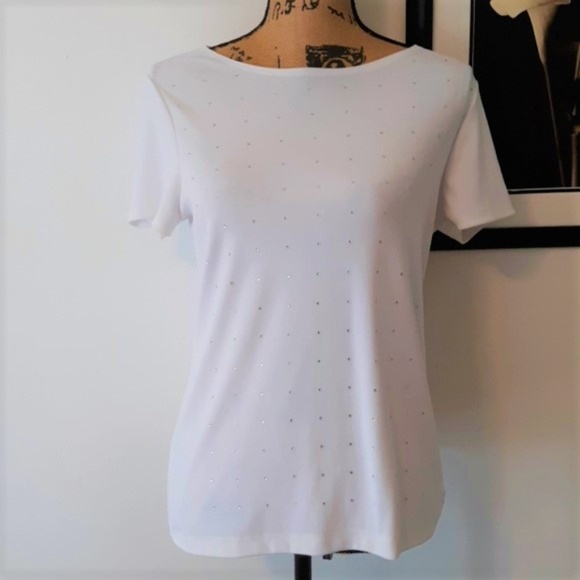Chico's Tops - 🔥Chico's LIKE NEW White Embellished Top Size M